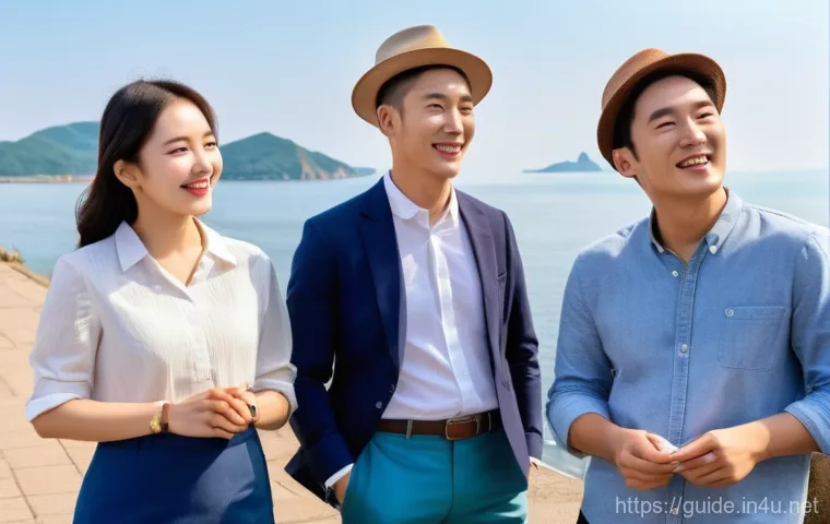 관광통역안내사로서 현장에서의 다국어 활용 사례 - A vibrant scene with a diverse group of international tourists, including East Asian, European, and ...