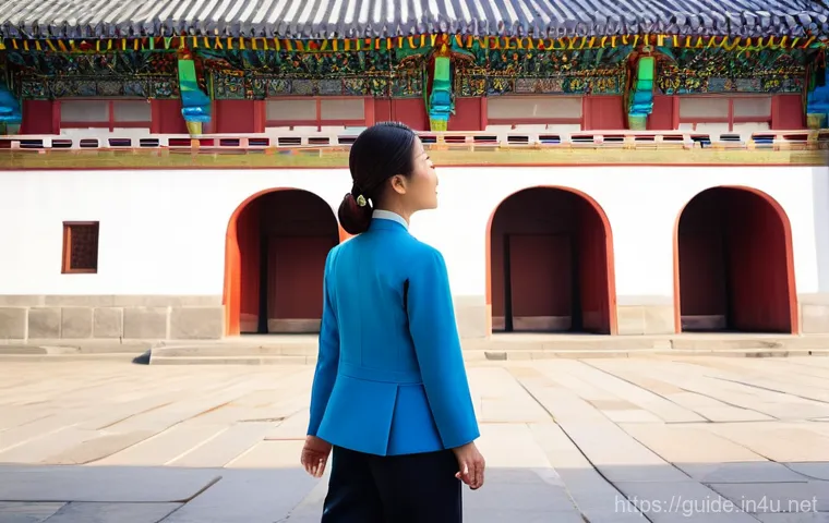 관광통역안내사 자격증 취득 후 추가 자격 취득 사례 - **Cultural Heritage Storyteller:** A female Korean tour guide in her late 30s, dressed in a smart, p...