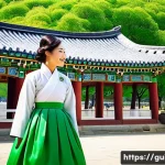 Home 20 관광통역안내사 직업으로서의 성장 가능성 - **Prompt 1: A vibrant cultural exchange at Gyeongbokgung Palace.**
A cheerful female Korean tour...